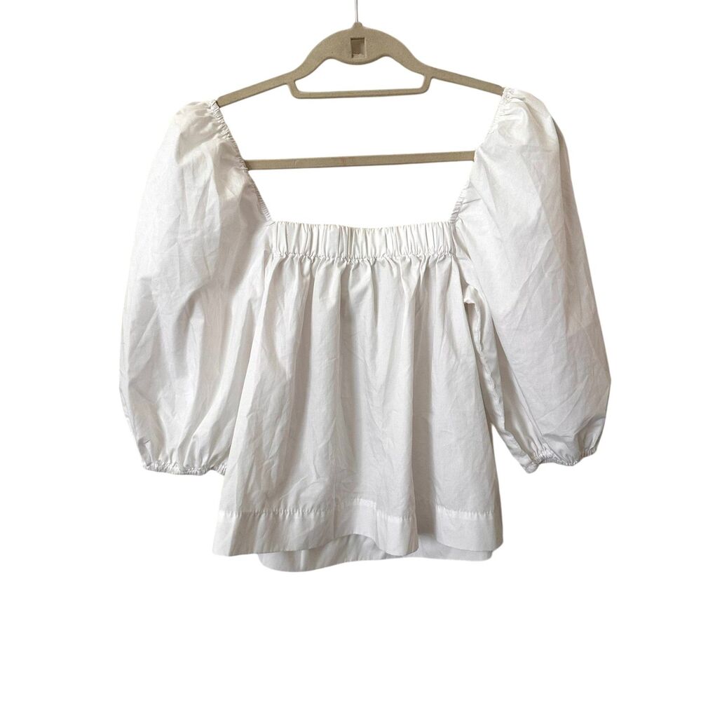 SWEEWË Puff Sleeve Blouse‎ in White Sz Medium